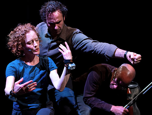 From left to right: Derek Lucci, Emily Coates, and Charles Burnham. Photo by Chris Randall. 
